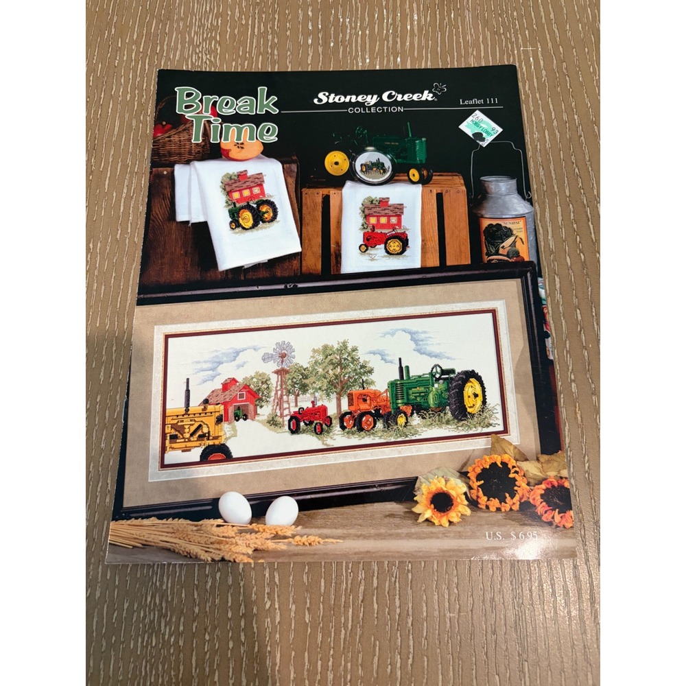 Vintage Stoney Creek Break Time Cross Stitch Pattern Leaflet 111 Farm Tractor